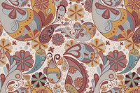 Aesthetic paisley background, henna pattern in earth tone vector