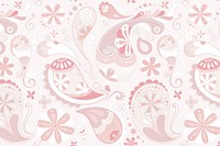 Feminine pattern background, pink cute doodle illustration vector