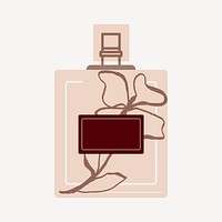 Aesthetic perfume bottle sticker, fashion logo, business branding design psd