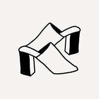Heels sticker, black and white design vector