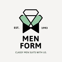 Men's apparel shop logo, apparel business branding template design vector