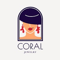 Business logo template, jewelry shop branding design vector