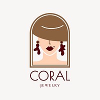 Aesthetic business logo template, jewelry shop branding design vector