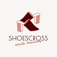 Aesthetic business logo template, shoe shop branding design vector