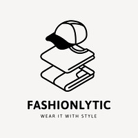 Streetwear fashion logo template, business branding design, black and white psd