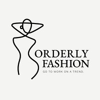 Feminine business logo template, fashion branding design, black and white vector