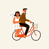 Newly wed couple clipart, Valentine&rsquo;s cartoon illustration psd