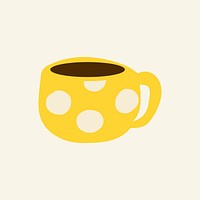 Coffee doodle sticker, cute beverage graphic vector