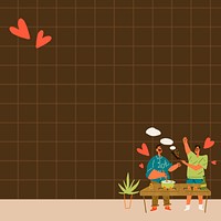 Gay couple background, LGBTQ+ cartoon for Valentine&rsquo;s day vector
