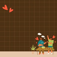 Gay couple background, LGBTQ+ cartoon for Valentine’s day vector