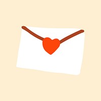 Love letter clipart, Valentine’s doodle illustration psd