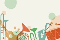 Retro music background, green instrument illustration psd