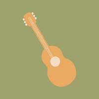 Acoustic guitar  sticker, musical instrument, entertainment graphic vector