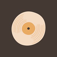 Vinyl record clipart, retro music graphic  vector