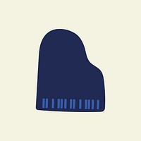 Grand piano clipart, blue musical instrument, concert graphic psd