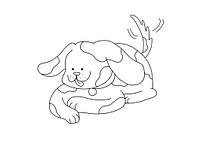 Dog kids coloring page psd, blank printable design for children to fill in