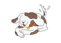 Cute puppy dog design element psd, editable coloring page for kids