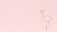 Pink flamingo HD wallpaper, line art animal design psd