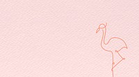 Pink flamingo HD wallpaper, line art animal design vector