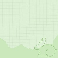 Easter background, green line art bunny design vector