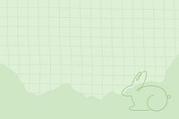 Easter background, green line art bunny design vector