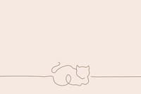 Minimal cat background, line art illustration vector