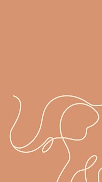 Elephant iPhone wallpaper, orange minimal background psd