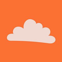 Cloud doodle sticker, weather illustration in retro design vector