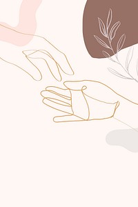 Hand & botanical line art illustration vector 