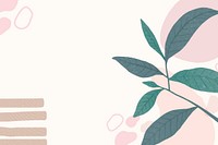 Aesthetic pastel botanical abstract background vector 