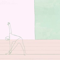 Man exercising background, minimal pastel line art, simple graphic illustration vector