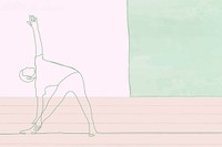 Minimal lifestyle background, pastel design, person exercising illustration vector