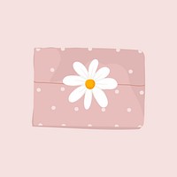 Pink bag clipart, feminine amenity kit illustration vector