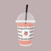 Iced tea clipart, cute beverage illustration psd