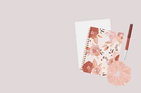 Cute diary background, stationery border in pink feminine design vector