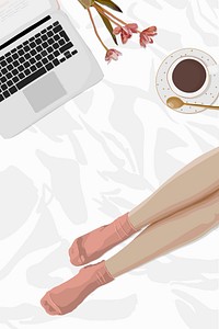 Feminine background, beauty blogger lifestyle illustration vector
