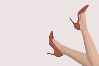 High heels background, aesthetic fashion border, feminine illustration vector