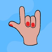 Love hand sign clipart, gesture doodle in cute design