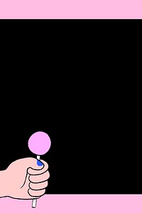 Lollipop border background, pink and black border vector
