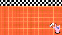 Grid pattern HD wallpaper, orange funky design with hand doodle psd