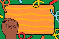 Colorful doodle frame background, black lives matter campaign vector