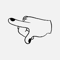 Pointing finger sticker, cute doodle clip art vector