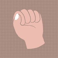 Fist hand doodle sticker, empowerment gesture, collage element in light skin tone vector