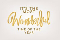 Wonderful holiday background, gold greeting typography vector