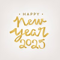 New Year 2025 typography sticker, festive greeting vector