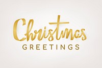 Christmas greetings background, gold holiday typography vector