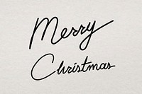 Calligraphy Merry Christmas background, minimal ink typography vector