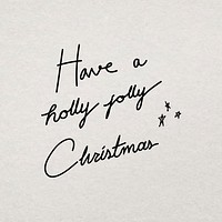 Ink Christmas greeting typography sticker, hand drawn lettering vector