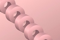 Pink aesthetic background, geometric ring shape in 3D vector