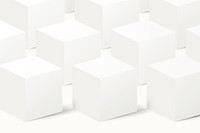 Minimal cube pattern background, white 3D geometric shape